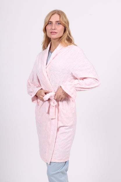 Élégance Rosé - Peignoir Femme